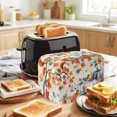 thumbnail image 3 of Blue White Pumpkins Fall Toaster Cover 2 Slice, Thanksgiving Maple Squirrel Dustproof Bakeware Oven Protector with Top Hook, Waterproof Small Kitchen Appliance Toasters Dust Cover, 12"x7.5"x8", 3 of 9