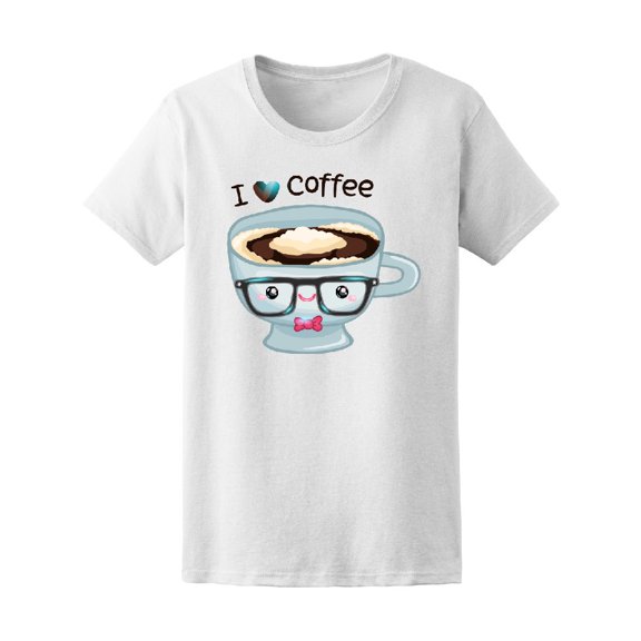 Cute Coffee Cup Hipster Glasses Tee Women's -Image by Shutterstock
