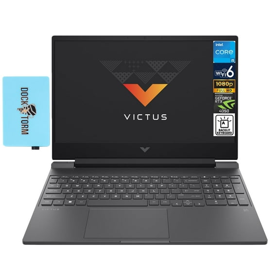 HP Victus 15t Gaming Laptop 15.6" IPS FHD (12-Core Intel i5-13500H, GeForce RTX 4050 6GB, 64GB RAM, 1TB PCIe SSD, Backlit KYB, WiFi 6, Bluetooth, Webcam, Win 11 Home) w/DKZ Hub USB Port Expander