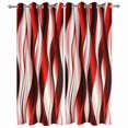 thumbnail image 2 of Outdoor Curtains for Patio Waterproof, Red Striped Ombre Windproof Pravicy Outside Porch Blackout Curtain, Modern Red Moire Geometric Sun Blocking Grommets Curtains for Cabana Gazebo 2 Panels 54"x95", 2 of 9