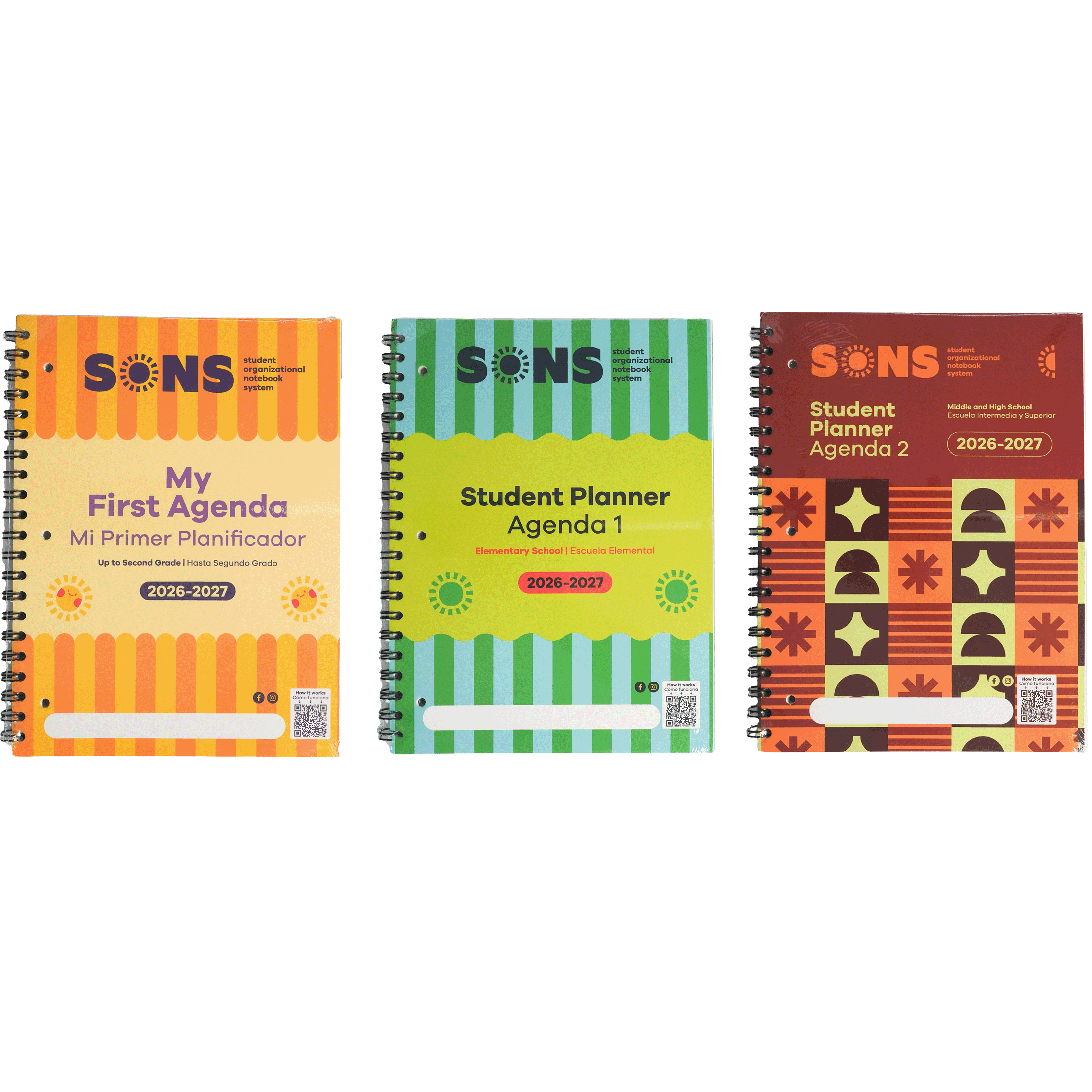 SONS, Student Planner, Middle and High School, Student Organizational Notebook, 10.5in, 2026-2027
