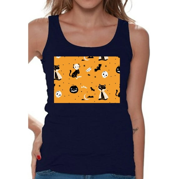 Awkward Styles Halloween Sleeveless Shirt Fall Print Tank Top for Women