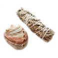 thumbnail image 2 of Mini Smudge Kit: Genuine Abalone Shell (2.5") and 4" California White Sage Stick Positive Energy & Purification, 2 of 4