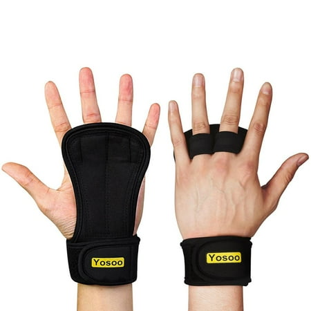 Girls Gymnastics Wrist Supports WALFRONT 1Pair Gloves training gloves Gymnastics Grip Palm Protectors with Wrist Support Strap for Workout Cross Training Weight Lifting, Suits Men and Women ()