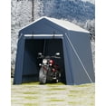 thumbnail image 2 of BeesClover Remise de Rangement Extérieure Portable - Abri d'Auto Ventilé avec Porte/fenêtres à Fermeture Éclair Enroulable, Robuste et Imperméable, Range Motocyclette, Vélo et Outils de Jardin, 2 of 8