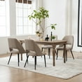 thumbnail image 4 of YOUNIKE Mid-Century Modern Dining Chairs Set of 2, 20.1"W Faux Leather Kitchen Chairs, Upholstered Armless Chairs with Metal Legs, Khaki, 4 of 21