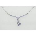 thumbnail image 3 of Faship Gorgeous Light Blue Crystal Floral Necklace Earrings Set, 3 of 5