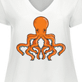thumbnail image 4 of Inktastic Orange Octopus Women's Plus Size V-Neck T-Shirt, 4 of 5