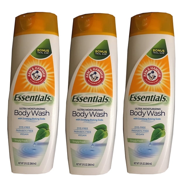 Gel de baño Arm & Hammer Simply Fresh Essentials vegano, paquete de 3