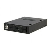 ICY DOCK Full Metal 2 Bay 2.5 SATA/SAS HDD & SSD Hot Swap Mobile Rack Enclosure for 3.5 Drive Bay - ToughArmor MB992SK-B