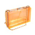 thumbnail image 1 of WJCD Bolso de mano transparente con caja de acrílico para mujer, bolso de noche cruzado pequeño y transparente, correa de cadena dorada aprobada por el estadio, 1 of 5