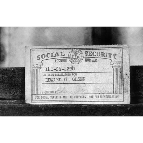 1968 Social Security Card. (CsuAlpha1121) Csu ArchivesEverett Collection History (36 x 24)