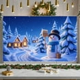 thumbnail image 5 of Decorative Design Winter Wonderland Banner Christmas Theme Snowman Polyester Material Holiday Decoration for Winter Party Indoor Decoration Holiday Celebration, 5 of 9