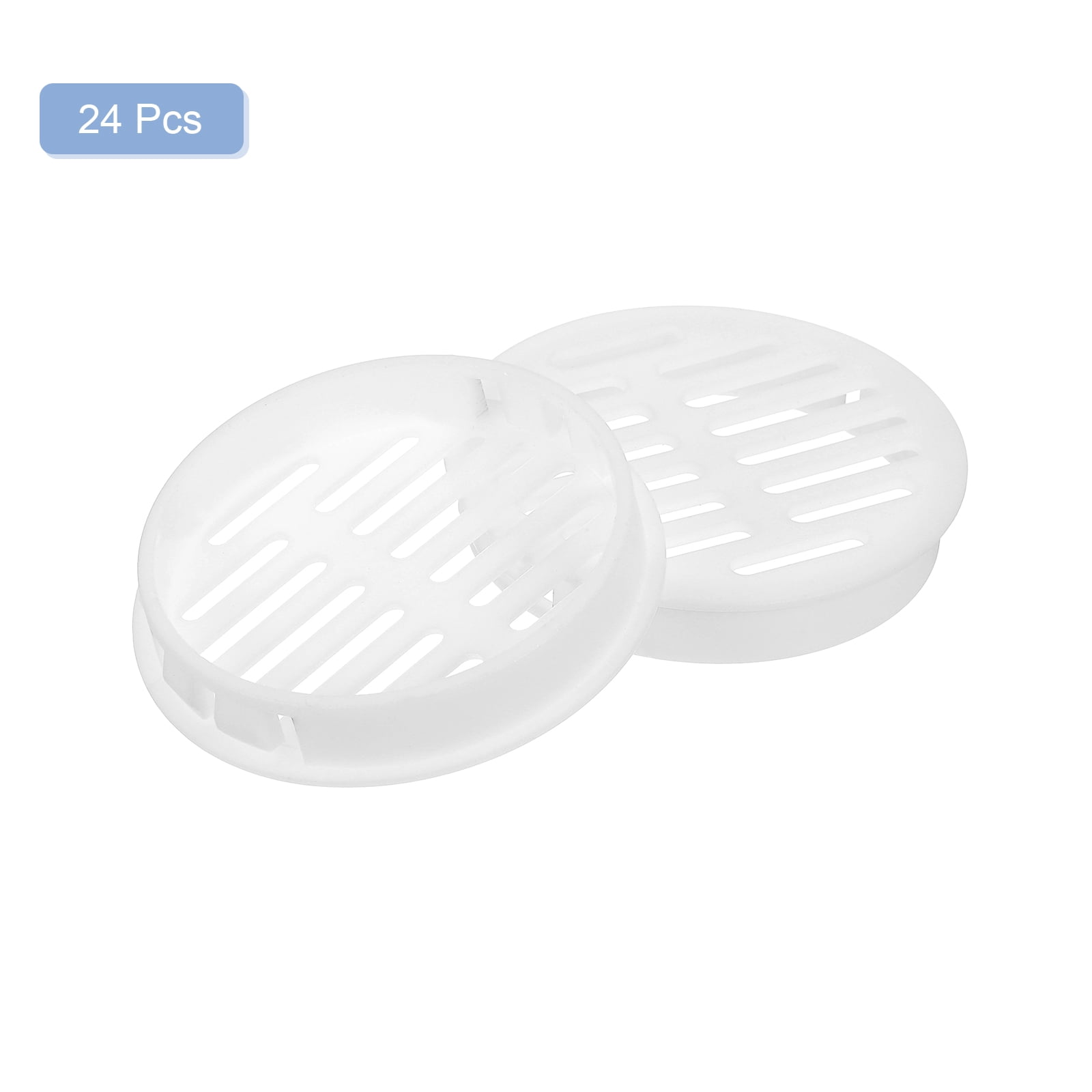 Uxcell 24Pcs 60mm/2.36" Circular Soffit Air Vents, Plastic Soffit Vent Cover, Round Mesh Hole Louver for Bathroom Kitchen Cabinet Wardrobe, White