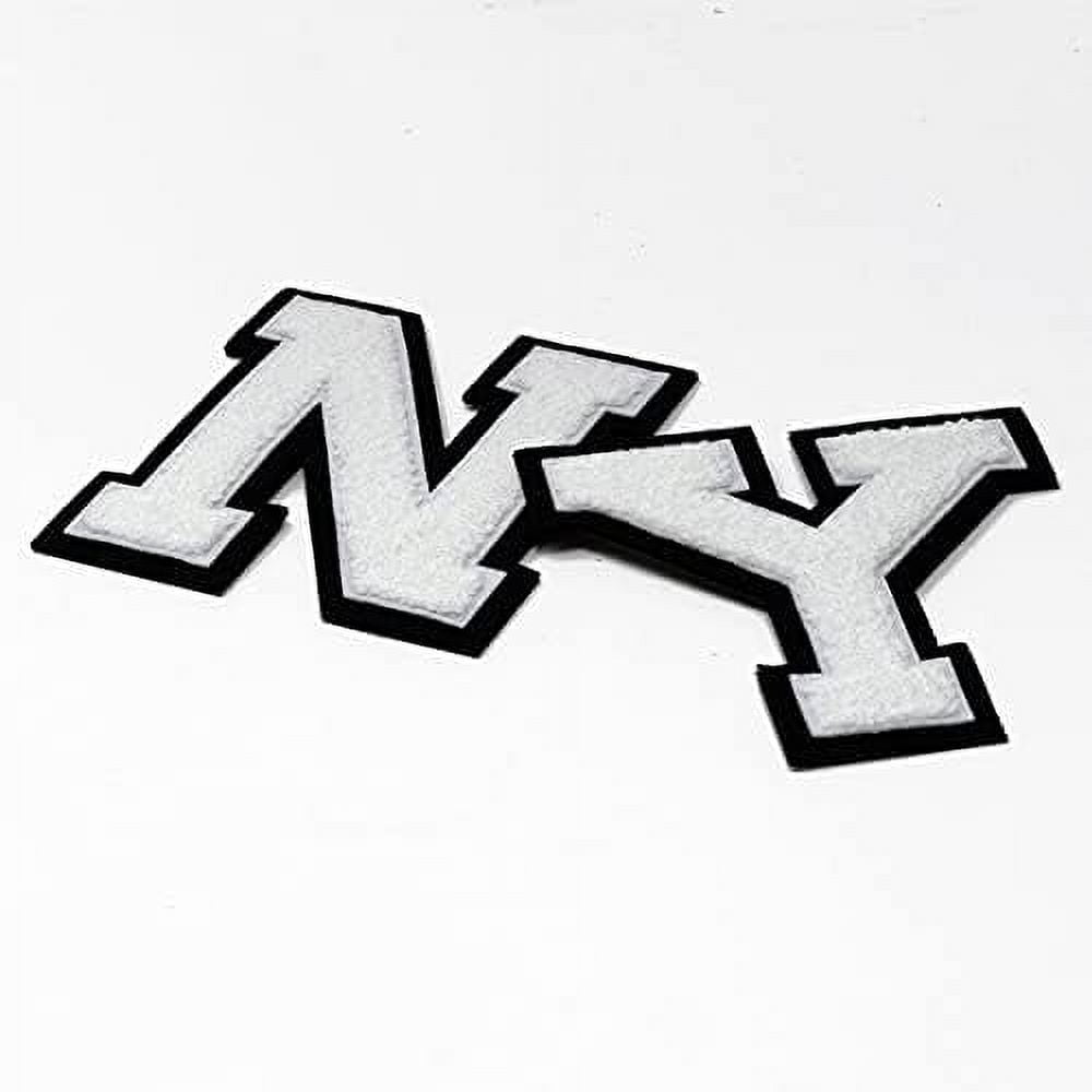 Letter Y - Chenille Stitch Varsity Iron-On Alphabet Patch By Pc, 6-1/2", TR-11648 (White/Black)