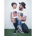 thumbnail image 2 of Father & Child Matching Set - Vintage USA Flag 4th of July Patriotic Shirts - Celebrate Independence Day in Style - Dad Black Small / Toddler Black 5/6, 2 of 9