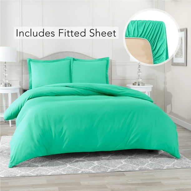 Twin Xl Size Duvet Cover With 1 Fitted, Mint Green Double Duvet Cover