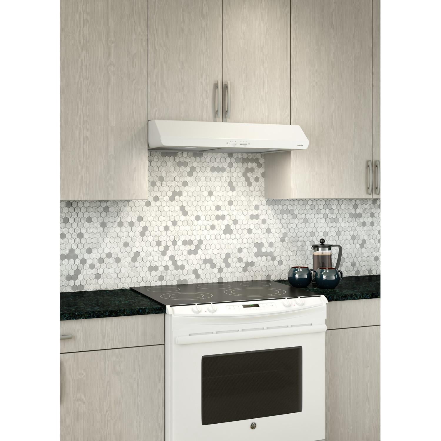 Broan Sahale 30-Inch Convertible Under-Cabinet Range Hood, 250 CFM, White