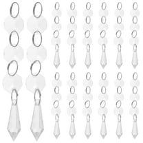 MLINS 40 pcs Hanging Crystal Decorations Chandelier Crystal Octagon Beads Strings Clear Acrylic Decor