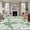 Mint, Sage, White, variant on Round Area Rugs 8Ft, Yellow Coral Coastal Washable Rug for Living Room, Bedroom, Great Room, White Summer Beach Ocean Seaside Non Slip Area Rugs Low Pile Carpet for Home Decor