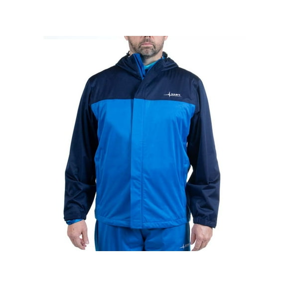 Habit Roaring Springs Packable Rain Jacket - Mens, 2-Tone Peacoat-Marlin blue, Extra Large