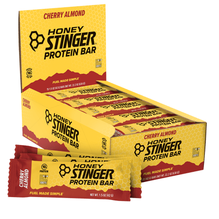 Honey Stinger Protein Bar, Dark Chocolate Cherry Almond, 10g Protein, 15 Ct
