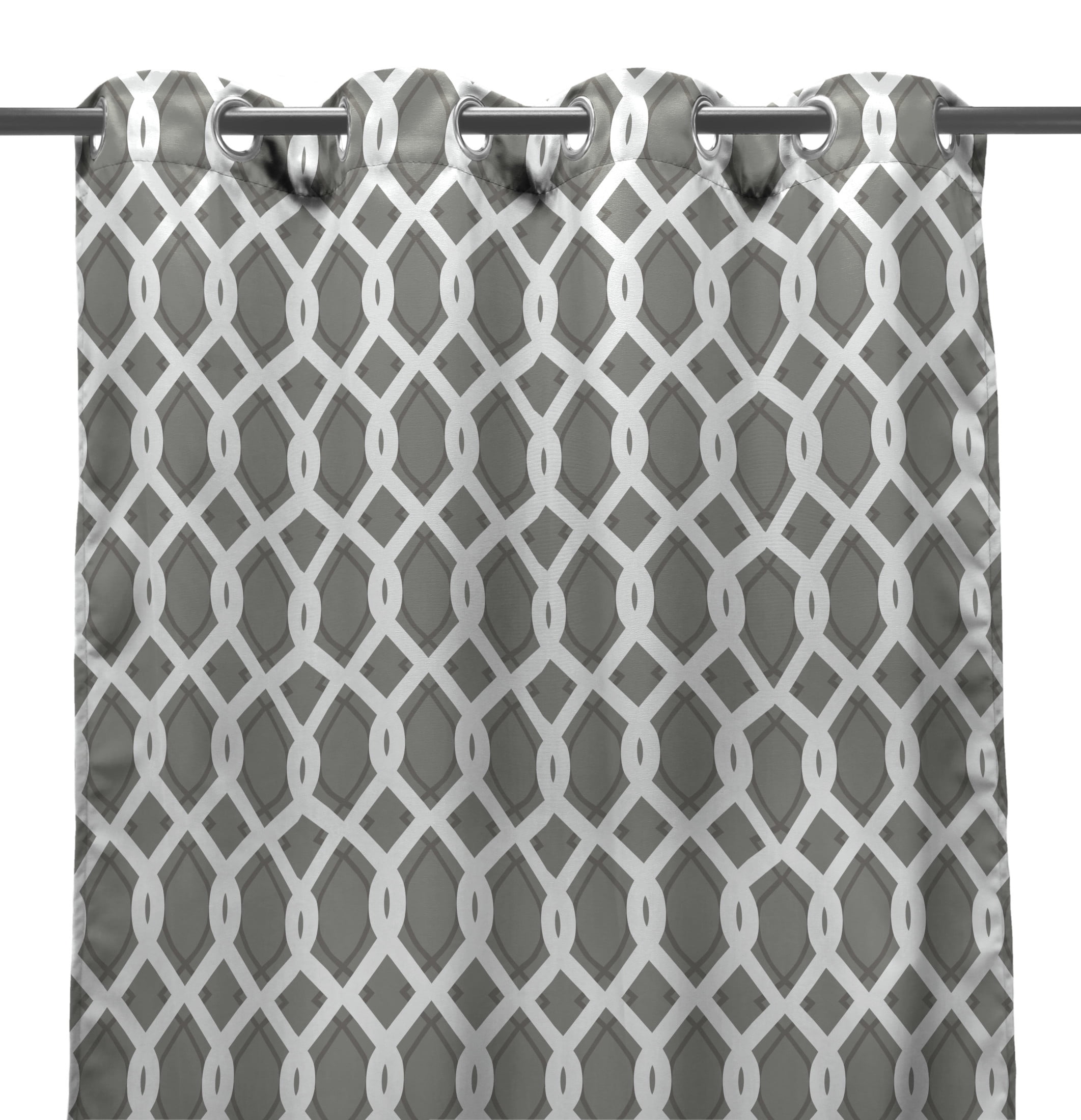Jordan Manufacturing 54" x 96" Cayo Gray Lattice Grommet Semi-sheer Outdoor Curtain Panel (2 Pack)