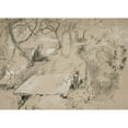 thumbnail image 2 of Edwin Austin Abbey 14x11 Gold Ornate Wood Frame and Double Matted Museum Art Print Titled - Woman Seated on Bench in a Garden or Public Park (1980), 2 of 4