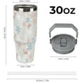 thumbnail image 3 of 30 Oz Insulated Tumblers with Flip Straw Lid Top Handle Striped Bows Pink Leakproof Reusable Vacuum Stainless Steel Travel Coffee Mug for Car, 3 of 6
