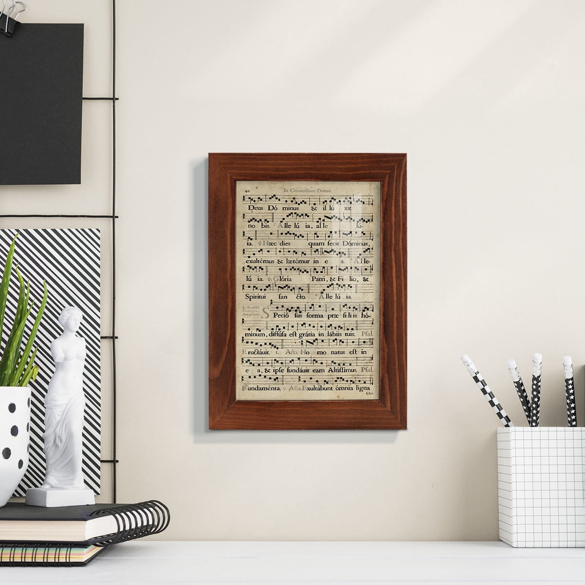Vellum Songbook II -Framed Print w/glass-Chestnut