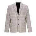 thumbnail image 4 of guisaled Mens Plaid Blazer Jacket Dressy Casual Slim Fit Checkered Suit Jackets One Button Notch Lapel Wedding Prom formal Sport Coats, 4 of 5