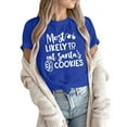 thumbnail image 1 of Débardeurs à Col Imprimé de Noël pour Femmes Manches Courtes T-Shirts Décontractés en Coton, 1 of 5