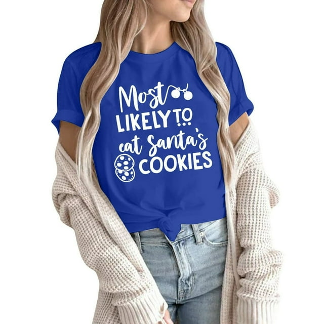 Débardeurs à Col Imprimé de Noël pour Femmes Manches Courtes T-Shirts Décontractés en Coton
