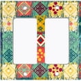 thumbnail image 6 of Metal Light Switch Plate Cover Colorful Ethnic Aztec Tribal Patch Pattern SFR050, 6 of 13