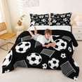 thumbnail image 3 of Erosebridal Boys Soccer Games Kids Queen Comforter Set,Football Sport Theme Bedding Comforter Set For Boys,Reversible Black 3pcs, 3 of 7