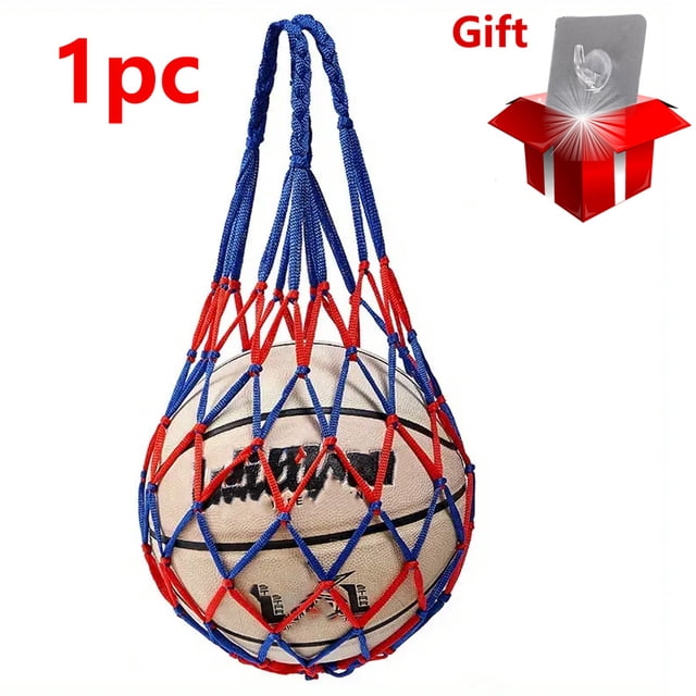 Basketball Net Bag Nylon Mesh Ball Storage Sack with Drawstring for Soccer Volleyball Training