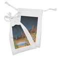 thumbnail image 2 of Oasis Fabric Pouch Set of 2, Cactus Plantation in a Desert Scene at Night Starry Sky View, Small Drawstring Bag for Toiletries Masks and Favors, 9" x 6", Multicolor, by Ambesonne, 2 of 2