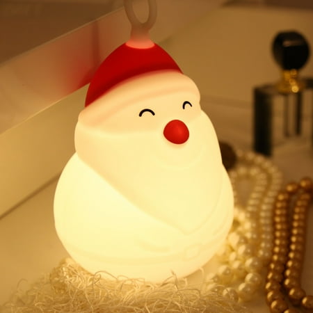 

Night Light Decorative Rechargeable Adorable Snowman Santa Claus Color Changing Silicone Atmosphere Lamp for Bedroom