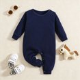 thumbnail image 4 of 12-24 Months Toddler Baby Clothes & Play One-Piece Bodysuit Long Sleeve Solid Romper Infant Jumpsuit Snap Newborn Pajamas Unisex Clothes Blue, 4 of 7
