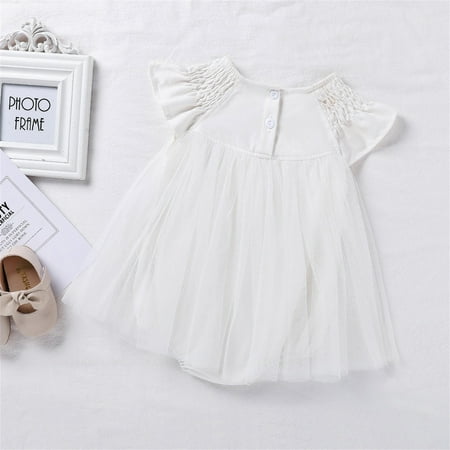 

TOWED22 Girl Clothes Romper Toddler Baby Girl Summer Summer Basic Plain Short Sleeve Cotton Linen Drawstring Romper Jumpsuit White