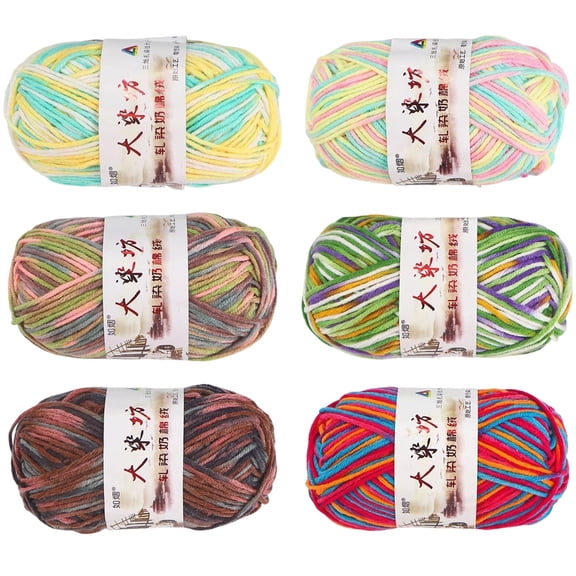 Ombre Cotton Wool Blend Yarn, Rainbow Sweater Yarn 1 Skeins 50g, Soft Crochet & Knitting Yarn for DIY Sweaters Scarves, Beginner Friendly, 1 Pcs
