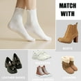 thumbnail image 4 of Livease 6 Pairs White Ruffle Socks for Women, Mid Crew Socks, Cute Slouchy Turn-Cuff Frilly Sock, 4 of 8