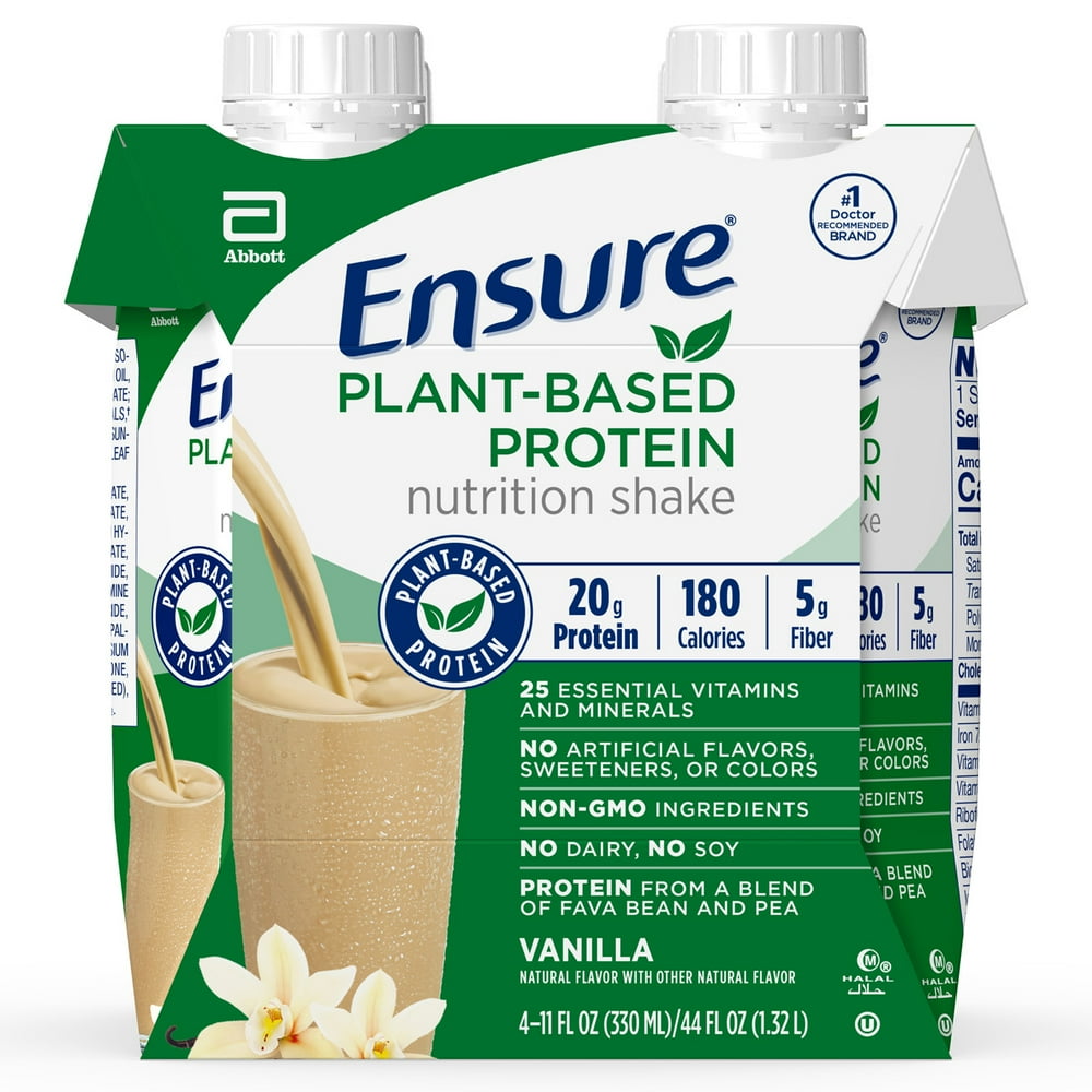 Ensure 100 PlantBased Vegan Protein Nutrition Shakes with 20g Fava Bean and Pea Protein