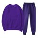thumbnail image 3 of Gibobby Set Pants y Sudadera Mujer Sudadera informal de lana Unisex para otoño e invierno, de tendencia a la moda, cuello redondo, manga larga, pantalones con(Morado,G), 3 of 4