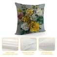 thumbnail image 4 of Shiartex  3D Flower Throw Pillow Covers Aesthetic Decorative Square Cushion Cover Colorful Floral Accent Pillow Case Handmade Pillowcase Bed Couch Bedroom Chair 18x18 Inch Grey Yellow, 4 of 5