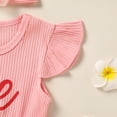 thumbnail image 6 of ZEHJUHAN Girl's "ONE" Birthday Princess Dress Set: Ribbed Knit Tulle Romper with Headband, Sequin & Ruffle Detail Pink，9-12M(90), 6 of 9