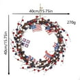 thumbnail image 3 of 4th of July PALIFEUR Wreath, 15.75 Inch Patriotic Wreaths for Front Door, Artificial Floral Front Door Wreaths Decorations for Memorial Day Independence Day Veterans Day, Red Blue White, 3 of 7