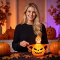 thumbnail image 3 of Halloween Decorations Skeleton Electronic Candle and Pumpkin LED Lights Set, Spooky Tabletop Decor for Party Props, Fall Holiday Home Supplies, 1Pack Skeleton Electronic Candle #A, 3 of 5