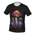 thumbnail image 2 of Generic Mushroom Whisperer Colorful Fungi Graphic Tees Men's Short Sleeve Full Print T-Shirt Black, 2 of 8