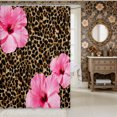 thumbnail image 2 of Manfei Leopard Print Shower Curtain 72Wx78L,Botanical Floral Bath Curtain, 2 of 6
